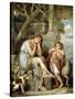 L'Agneau Cheri-Jean Baptiste Greuze-Stretched Canvas