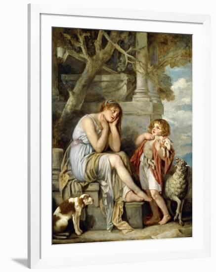 L'Agneau Cheri-Jean-Baptiste Greuze-Framed Giclee Print