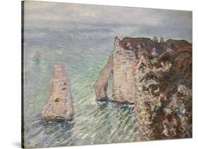 L'Aiguille and the Porte D'Eval, Etretat, 1886-Claude Monet-Stretched Canvas