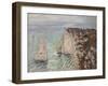 L'Aiguille and the Porte D'Eval, Etretat, 1886-Claude Monet-Framed Giclee Print