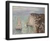 L'Aiguille and the Porte D'Eval, Etretat, 1886-Claude Monet-Framed Giclee Print