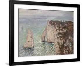 L'Aiguille and the Porte D'Eval, Etretat, 1886-Claude Monet-Framed Giclee Print