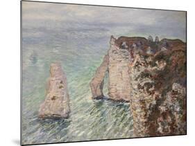 L'Aiguille and the Porte D'Eval, Etretat, 1886-Claude Monet-Mounted Giclee Print