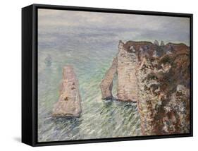 L'Aiguille and the Porte D'Eval, Etretat, 1886-Claude Monet-Framed Stretched Canvas