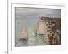 L'Aiguille and the Porte D'Eval, Etretat, 1886-Claude Monet-Framed Premium Giclee Print