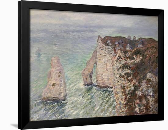 L'Aiguille and the Porte D'Eval, Etretat, 1886-Claude Monet-Framed Premium Giclee Print