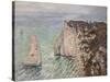 L'Aiguille and the Porte D'Eval, Etretat, 1886-Claude Monet-Stretched Canvas