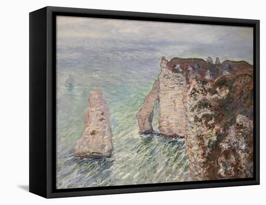 L'Aiguille and the Porte D'Eval, Etretat, 1886-Claude Monet-Framed Stretched Canvas