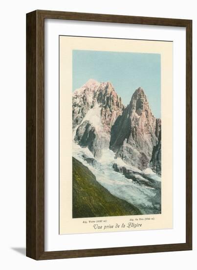 L'Aiguille du Dru and Verte, French Alps-null-Framed Art Print