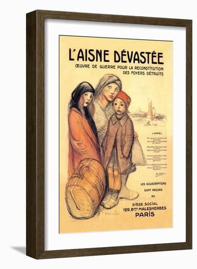 L'Aisne Devastee, c.1918-Théophile Alexandre Steinlen-Framed Art Print