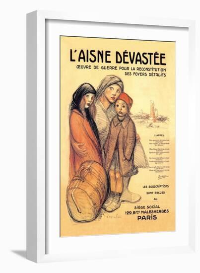 L'Aisne Devastee, c.1918-Théophile Alexandre Steinlen-Framed Art Print