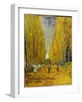 L'Allee Des Alyscamps, Arles, 1888-Vincent van Gogh-Framed Giclee Print