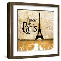 L'amour de Paris Gold-Dan Meneely-Framed Art Print