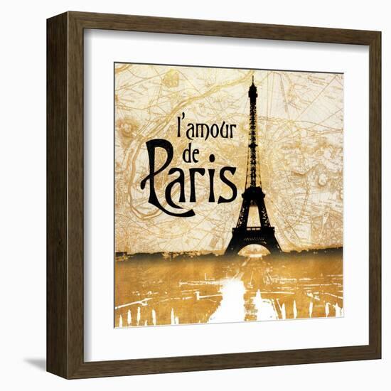 L'amour de Paris Gold-Dan Meneely-Framed Art Print