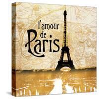 L'amour de Paris Gold-Dan Meneely-Stretched Canvas