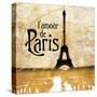 L'amour de Paris Gold-Dan Meneely-Stretched Canvas