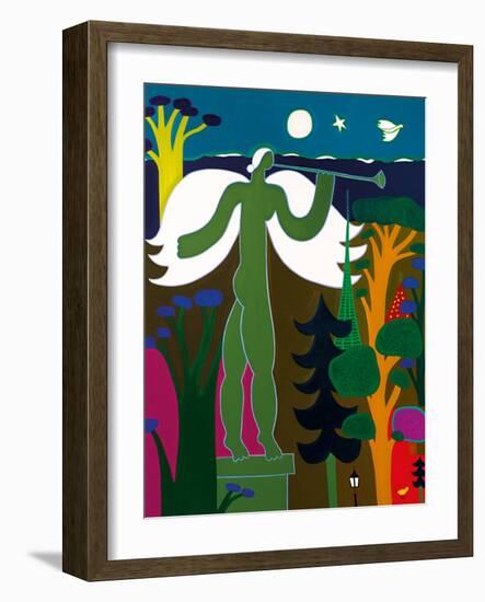 L'ange joue de la trompette sur le toit du Musee d'Art et d'Histoire, 2015-Cristina Rodriguez-Framed Giclee Print