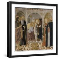 L'Annonciation et quatre saints. Avec saint Jean-Baptiste, saint Antoine, sainte Catherine et-Cosimo Rosselli-Framed Giclee Print