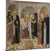 L'Annonciation et quatre saints. Avec saint Jean-Baptiste, saint Antoine, sainte Catherine et-Cosimo Rosselli-Mounted Giclee Print