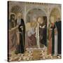 L'Annonciation et quatre saints. Avec saint Jean-Baptiste, saint Antoine, sainte Catherine et-Cosimo Rosselli-Stretched Canvas