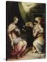L'Annonciation (partie centrale d'un triptyque)-Giorgio Vasari-Stretched Canvas