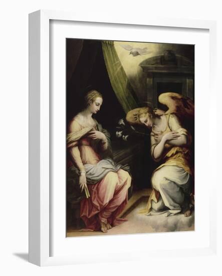 L'Annonciation (partie centrale d'un triptyque)-Giorgio Vasari-Framed Giclee Print