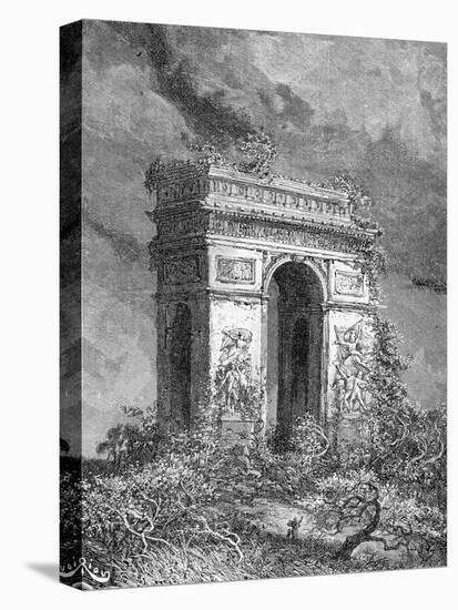 L'Arc De Triomphe as a Ruin, 19th Century-Édouard Riou-Stretched Canvas