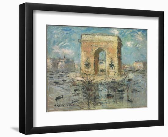 L'arc De Triomphe, La Place De L'etoile, 1929 (Oil on Canvas)-Gustave Loiseau-Framed Giclee Print