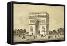 L'Arc De Triomphe, Paris-Jean Jacottet-Framed Stretched Canvas