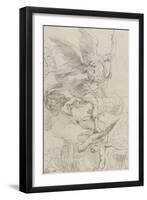 L'archange Saint Michel terrassant le dragon-Domenico Fiasella-Framed Giclee Print