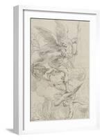 L'archange Saint Michel terrassant le dragon-Domenico Fiasella-Framed Giclee Print