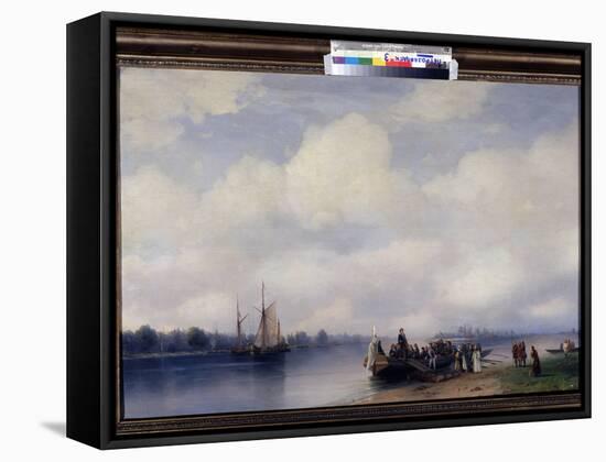 L'arrivee De Pierre Le Grand (Ou Pierre I De Russie, 1672-1725) Sur La Riviere Neva (Russie) (Peter-Ivan Konstantinovich Aivazovsky-Framed Stretched Canvas