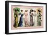 L'Art de la Mode: An Assortment of Elegant Gowns-null-Framed Art Print