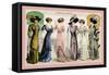 L'Art de la Mode: An Assortment of Elegant Gowns-null-Framed Stretched Canvas