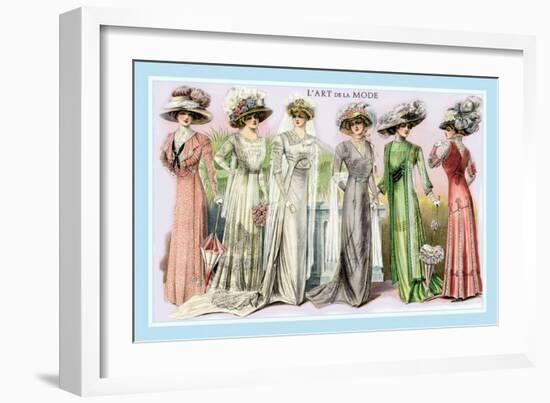 L'Art de la Mode: Six Beautiful Gowns-null-Framed Art Print