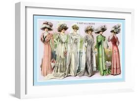 L'Art de la Mode: Six Beautiful Gowns-null-Framed Art Print
