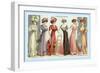 L'Art de la Mode: Six Refined Fashions-null-Framed Art Print