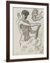 L'artiste dessinant et études de mains-null-Framed Giclee Print