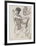 L'artiste dessinant et études de mains-null-Framed Giclee Print