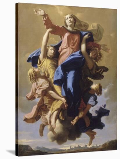 L'Assomption de la Vierge-Nicolas Poussin-Stretched Canvas