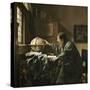 L'astronome dit aussi l'Astrologue-Johannes Vermeer-Stretched Canvas