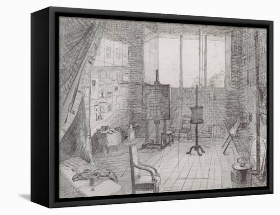 L'Atelier de Redon, 81 boulevard du Montparnasse à Paris (novembre 1873-1877)-Odilon Redon-Framed Stretched Canvas