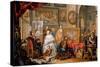 L'atelier Du Peintre (Studio of the Painter) - Oil on Copper by Johann Georg Platzer (1704-1761) --Johann Georg Platzer-Stretched Canvas