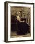 L'atelier Ou Woman Devant Un Easel Painting by Camille Corot (1796-1875) 1870 Sun. 0,63X0,48 M Lyon-Jean Baptiste Camille Corot-Framed Giclee Print