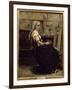 L'atelier Ou Woman Devant Un Easel Painting by Camille Corot (1796-1875) 1870 Sun. 0,63X0,48 M Lyon-Jean Baptiste Camille Corot-Framed Premium Giclee Print