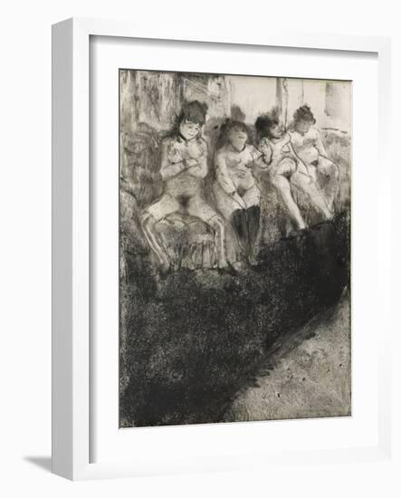 L'attente (seconde version)-Edgar Degas-Framed Giclee Print