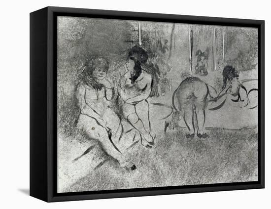 L'attente-Edgar Degas-Framed Stretched Canvas