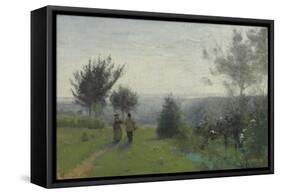 L'Aube Printanière-Jean-Baptiste-Camille Corot-Framed Stretched Canvas