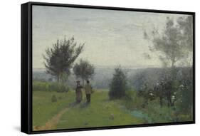 L'Aube Printanière-Jean-Baptiste-Camille Corot-Framed Stretched Canvas