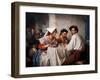 L'auberge Romaine  (In a Roman Osteria) Un Jeune Homme Au regard Menacant Et Deux Jeunes Femmes Du-Carl Bloch-Framed Giclee Print